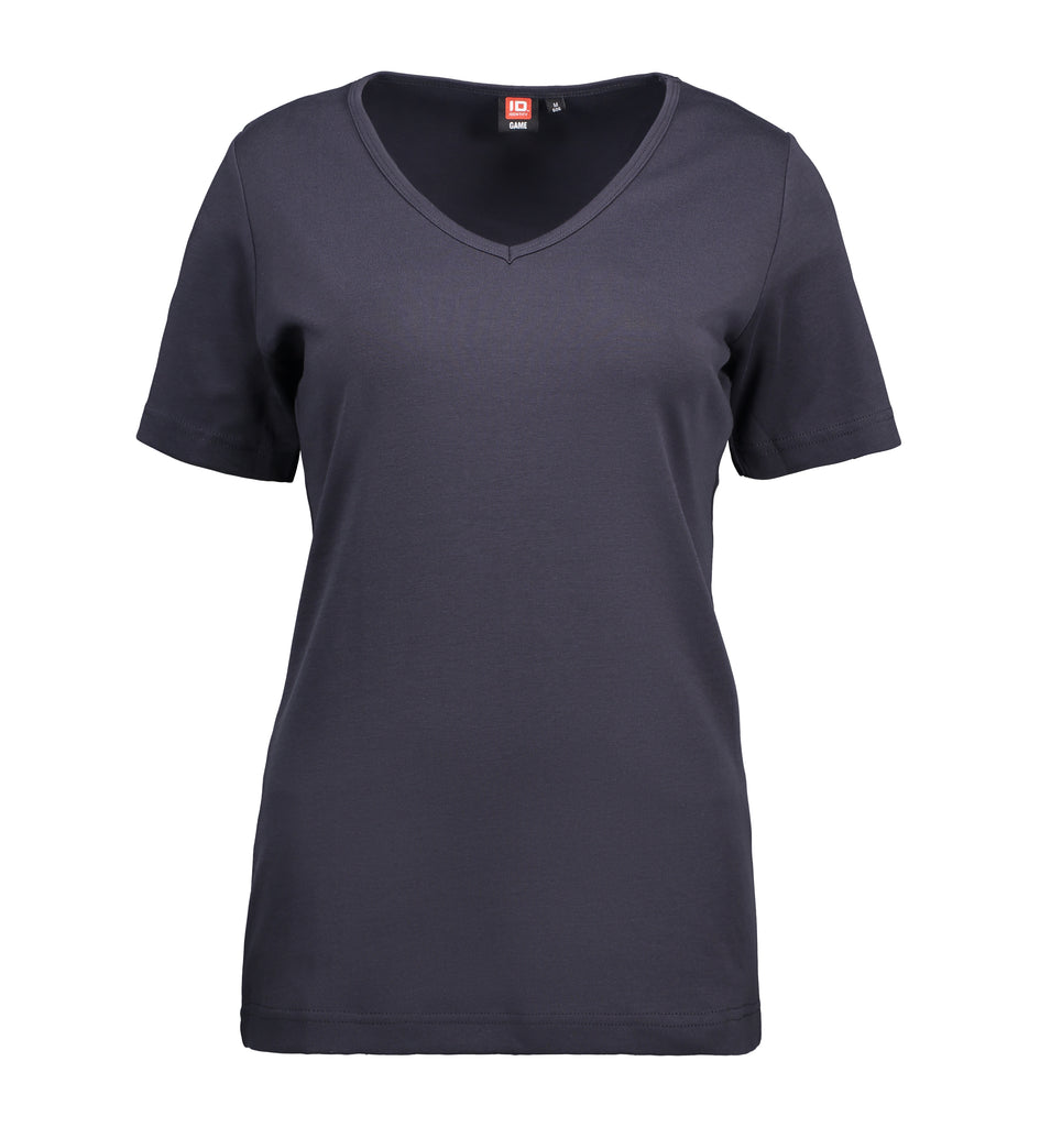 Interlock dame T-shirt| v-hals